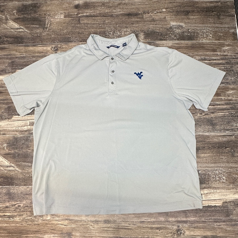 Cutter & Buck WVU Mountaineers Polo Shirt 2XB Mens Gray Performance Golf (x)